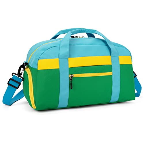 Kids Duffle Bag for Boys or Girls, Fit Sports Practice, or Overnight Travel Weekend (Green) - color: Green