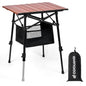 Odoland Portable Camping Table, 18.3"L x 16.5"W Folding Table with Adjustable Height 16.5" - 23.6", Large Beach Table with Storage Bag for Outdoor Camp, Cooking, Picnic, Travelling, Backyards, Fishing - size: 18.31"L x 16.54"W x 16.54"H