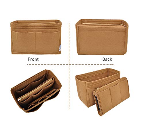 Vercord Felt Organizer Insert For Purse Handbag Tote Bag In Bag Inside Shaper Divider Neo Coffee Small - color: A Coffee, size: Small