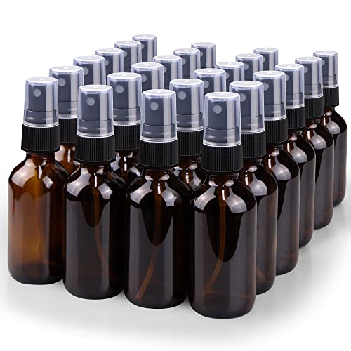 Wedama Spray Bottle, 2 oz Fine Mist Glass Spray Bottle, Little Refillable Liquid Containers for Watering Flowers Cleaning (24 Pack, Amber) - color: Amber, size: 2 Ounce (Pack of 24)