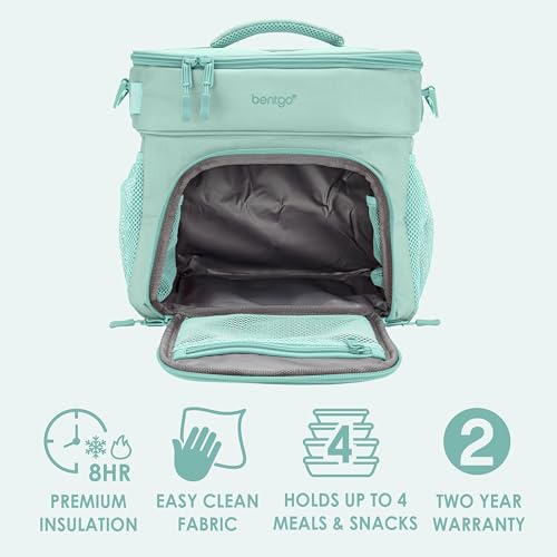 Bentgo Prep Deluxe Insulated Multimeal Bag - Lunch Box Bag, Holds 5 Meals, Premium Insulation up to 8 Hrs, Durable, Water-Resistant - Large Capacity For Adult Meal Prep (Coastal Aqua) - color: Coastal Aqua