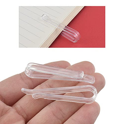 HAHIYO 2.2inch/55mm 60Pcs Clear Plastic U Shape Alligator Clip, Clothespin Fabric Clip Garment Shirt Folding Clip Toothless for Sewing Room Folding Sock Tie Pant Securing Fabric to Comic Book Board - size: Clear - 2.2 inches - 60 Count - Toothless