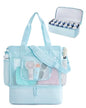 BAGSMART Beach Bag for Women, Mesh Tote Bags with Zipper, Sandproof Vacation Essentials with Cooler for Swim Cruise Pool - color: Sky Blue
