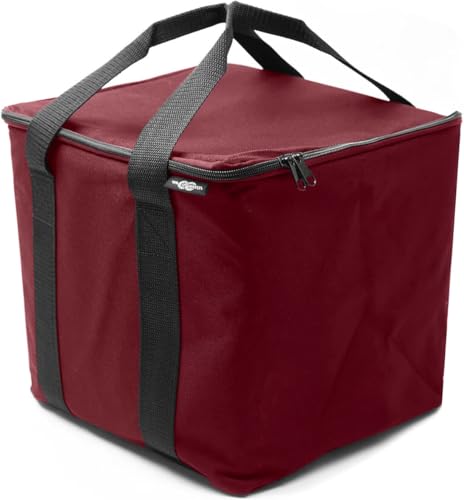 Car Cooler Bag for Trunk Organizer – Insulated Thermal Carrier for Groceries, Trips & Outdoor Use, Leak-Resistant Insert – Cherry - color: cherry, size: 1-section small