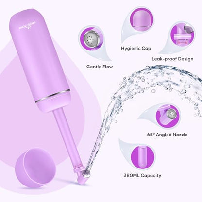 Easy@Home Portable Travel Bidet: Peri Bottle for Postpartum Essentials - Handheld Sprayer Kit for Perineal Care & Personal Hygiene | 380ml (12.8oz) | Women & Men | EPB-01 Pink - color: Pink