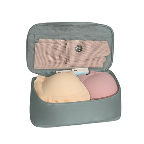 Portable Underwear Bra Storage Bag Waterproof Travel Organizers Multi-Layer Toiletry Packing Cube - color: B style-grey
