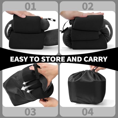 3-Ring Memory Foam Travel Neck Pillow It has obtained a Patent. The Three Rings can be movably Adjusted to Provide Flexible Support for The Neck, Head, and Other Areas.Black - color: Black