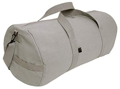 Rothco Heavy-Duty Canvas Shoulder Duffle Bag - Rugged Travel Gym Gear Equipment Bag - color: Grey, size: 19 Inches