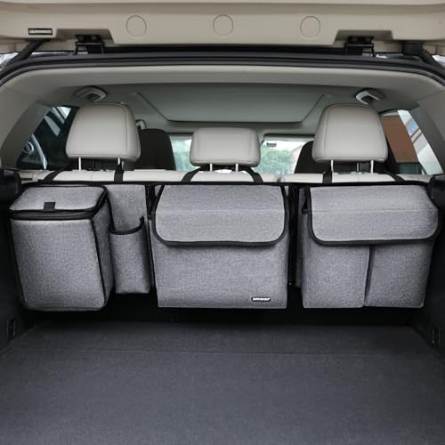 Deluxe Trunk and Backseat Organizer for Medium or Large Size SUVs & RVs, Detachable Storage Modules with Built-in Cooler, Patent Pending - color: Grey, size: L) Compact & Mid Size Suv