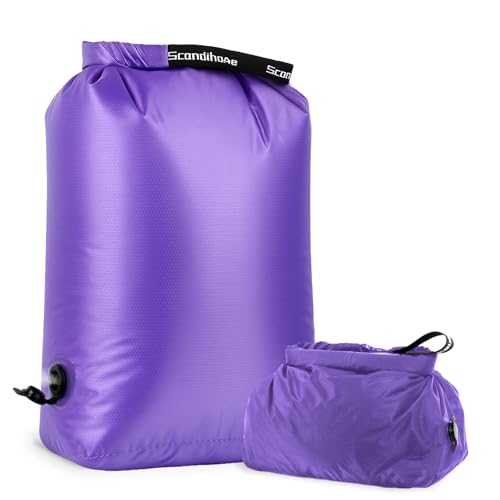 Travel Laundry Bag, Pump Free Vacuum Storage Bag Reusable Compression Dirty Clothes Travel Bag Waterproof Wet Dry Bags Large Capacity Space Saver Bags Camp Clothes Organizer (1 Pcs)(Purple, M) - color: Purple, size: Medium