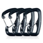 Heavy Duty Carabiner Clip Hook 8KN (1763 lbs), 2 PCS Ultra-Light Aluminum Caribeaners with Double Door D Ring Shape, for Hammock, Camping, Hiking, Backpacking, Dog Leash, Keychain Clip - style: 2#Black-4pc