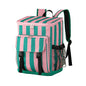 DYSHAYEN Cooler Backpack,Lightweight Backpack Cooler Insulated Leak Proof,30 Cans Soft Cooler Bag for Beach,Camping,Beach,Picnic,Lunch - color: Green and Pink Stripe