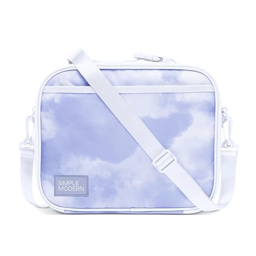 Simple Modern Hadley Lunch Box with Shoulder Strap | Kids & Adults | Insulated Bag with Pockets for Women, Men, Girls, Boys - color: Pattern: Purple Tie Dye