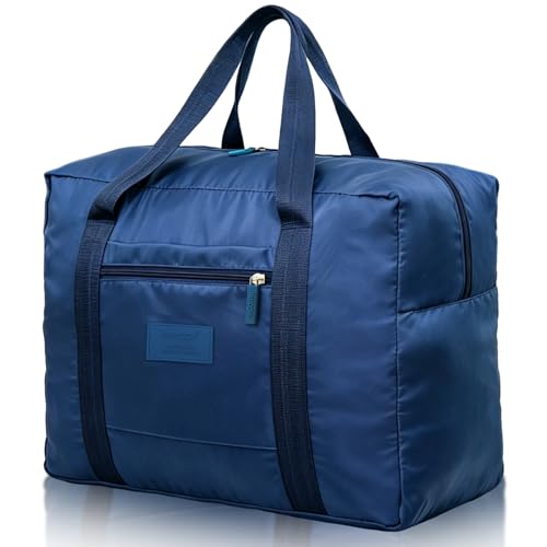 Travel Duffel Bag Lightweight Foldable Travel Bag for Women and Men Waterproof Tote Carry On Luggage Bag Weekender Overnight Bag (Blue) - color: Blue