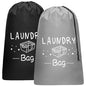 Sylfairy 2 Pack Extra Large Travel Laundry Bag, Rip-Stop Dirty Clothes Shoulder Bag with Drawstring, Heavy Duty Travel Laundry Bag, Large Laundry Hamper Liner (Black+Light Grey, 24" x 36") - color: Black+Light Grey