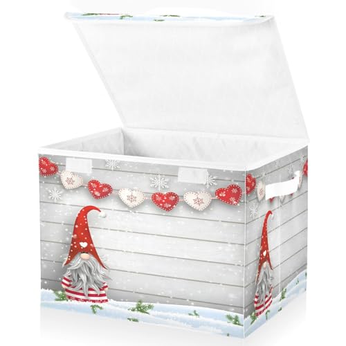 senya Christmas Baskets Collapsible Storage Bins with Lids, Christmas Gnome Storage Boxes Clothes Baskets for Organizing - color: Pattern 2