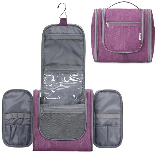 Hanging Toiletry Bag for Women Travel Makeup Bag Organizer Toiletries Bag for Cosmetics Essentials Accessories (Large, Dark Purple) - color: AA-Purple, size: Large