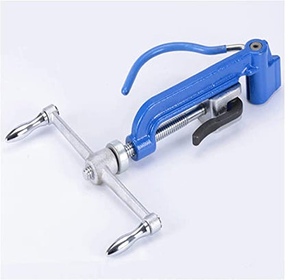 Manual Spin Steel Packaging Strapping Tensioner Banding Tool, 100 Feet 3/4" Width 304 Stainless Steel Band Coil, 100pcs 3/4" Width Ear-Lokt Buckles, Complete Strapping Set - style: Manual Spin Tensioner Strapping Set