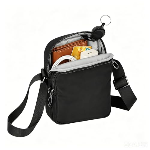 Crossbody Sling Bag Mini Anti Theft for Men, Small Shoulder Bags with Zipper Lock RFID Travel Purse