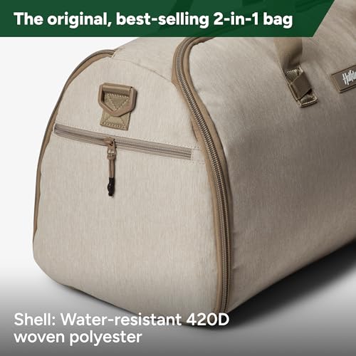 Halfday Convertible 2-in-1 Garment Duffel Weekender Bag 45L: Wrinkle-Free Travel (Hanging Suit Compartment, Shoe Pockets, Trolley Sleeve), Durable & Water-Resistant Carry-on, Stone - color: Stone, style: Original, 45l