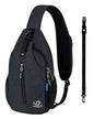 WATERFLY Small Hiking Sling Bag: Crossbody Sling Backpack Chest Bag Daypack for Men Women with Skin-Friendly Shoulder Strap - color: Pure Black(other Style)
