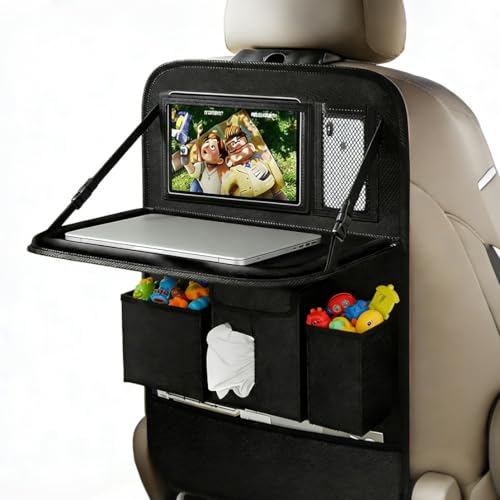 XDV Car Seat Organizers,Multi-functional Back Seat Protectors, Storage Pouches, and Tray Holders (for Cars, Kids, Seat Back and Rear Seats) (Plain Black, 1 Pcs) - color: Plain Black, size: 1 Pcs