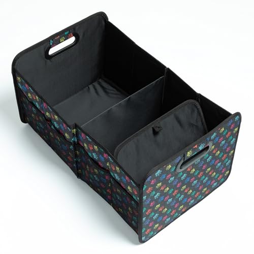 GreaterGood Paws Car Trunk Organizer Foldable Storage Bin with Handles Non Slip Base Pet Gear Travel Tote for SUV Truck (Confetti Paws) - color: Confetti Paws