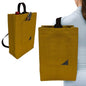 Under NY Sky Wine Tote Bag, Portable Canvas Carrier w/Shoulder Strap, Lightweight, Wine Gift for Travel & Picnic - Double Bottle - Mustard (Wine Bag 2 Slots Mustard) - color: Wine Bag 2 Slots Mustard