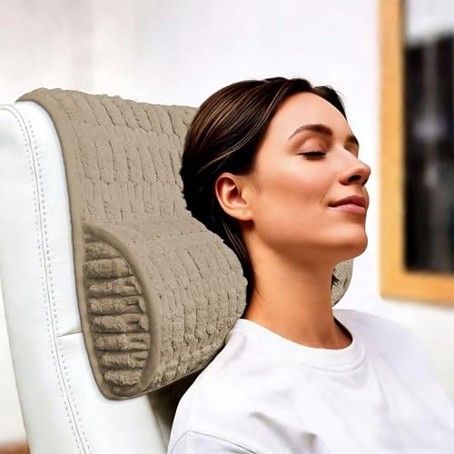 Memory Foam Recliner Neck Pillow. | Breathable pressure relieving ergonomic cushion fits car, sofa, office chair, recliner. Khaki,17"W×2.7"D - color: Khaki, size: 17"W x 2.7"D