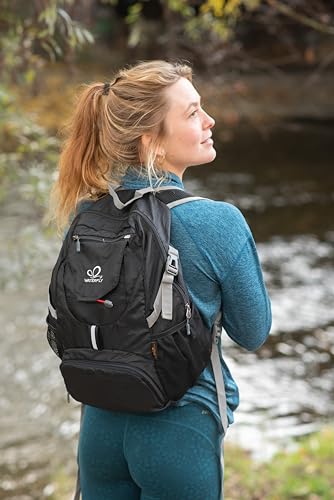 WATERFLY Small Lightweight Packable Backpack: 20l Ultra Light Foldable Travel Hiking Camping Daypack Day Pack for Man Woman - color: Black