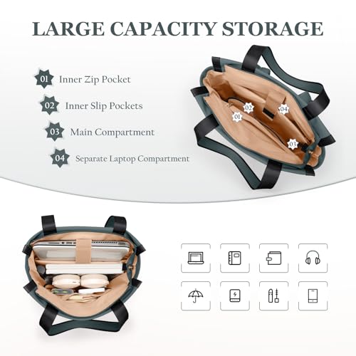 GOLF SUPAGS Convertible Laptop Backpack for Women Casual Daypack Notebook Tote Bag for Work College Travel Leisure (Atrovirens) - color: Atrovirens