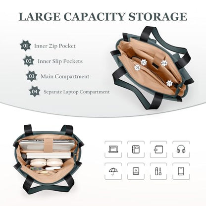 GOLF SUPAGS Convertible Laptop Backpack for Women Casual Daypack Notebook Tote Bag for Work College Travel Leisure (Atrovirens) - color: Atrovirens