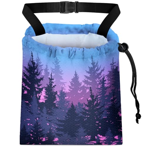 Car Trash Bag Hanging Back of Seat with Adjustable Snap Buckle Strap Cute Printed Drawstring Garbage Bags for Car-Forest Blue Purple - color: Forest Blue Purple Car Trash Bag