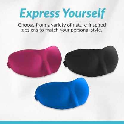 Dream Essentials Sweet Dreams Contoured Sleep Mask Kit, Royal Blue Eye Mask for Sleeping with Travel Pouch, Earplugs, Lash Space, Quick Release Strap, Light Blocking Travel Accessories Gift Set - color: Royal Blue
