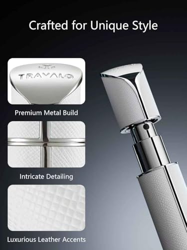 Travalo AQUA Refillable Perfume Atomizer, 5ml Travel Perfume Bottle with Easy Bottom Refill, Leak-Proof Mini Cologne Sprayer, TSA-Approved Pocket Fragrance Spray for Women & Men,1 Piece (White) - color: WHITE