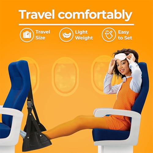 Airplane Travel Footrest Hammock, Airplane Foot Hammock to Relax Your Feet, Comfy Feet Hanger Plane Footrest for Long Trip, Feet Hammocks for Plane, Long Flight Foot Rest,Travel Essentials - color: Rose Red
