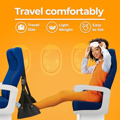 Airplane Travel Footrest Hammock, Airplane Foot Hammock to Relax Your Feet, Comfy Feet Hanger Plane Footrest for Long Trip, Feet Hammocks for Plane, Long Flight Foot Rest,Travel Essentials - color: Rose Red