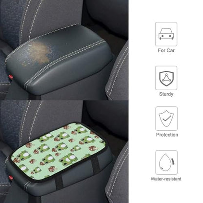 Center Console Armrest Cover Pad Cute Green Frog Mushroom, Universal Soft Comfort Armrest Cushion for Car, Stylish Design Car Armrest Cover - color: Picture (68)