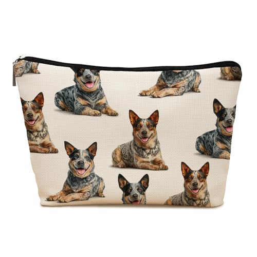 Australian Cattle Dog Makeup Bag, Australian Cattle Lovers Gifts Cosmetic Bag for Women, Dog Mom Lovers Owner Gifts for Women Christmas, Pet Lover Gift Zipper Travel Makeup Pouch for Purse - color: australian cattle