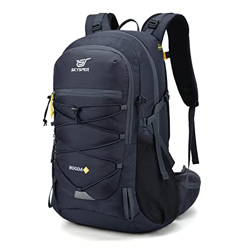 SKYSPER Hiking Backpack for Men Women, 35L Lightweight Travel Daypack, Outdoor Camping Back Pack with Multiple Compartments, Durable for Weekend Getaway - color: Navyblue