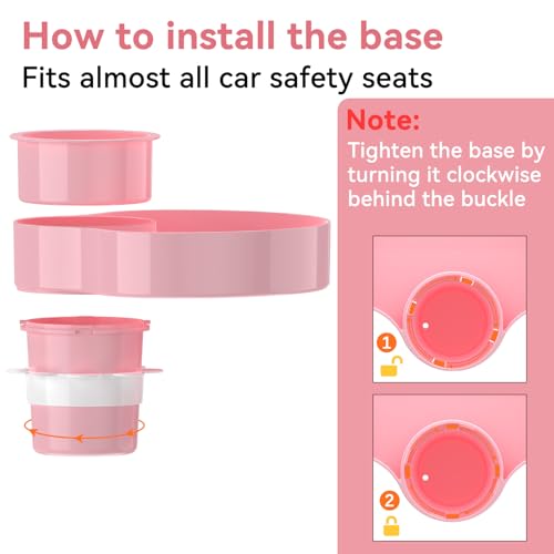 [2 Packs] Kids Car Seat Tray, Travel Tray with Cup Holder for Toddler Baby, Kids Car Seat Food Snack Organizer for Road Trip, Stroller snack, travel must haves - Pink - color: Pink-2 Packs