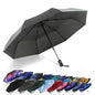 SY COMPACT Travel Umbrella - Windproof Automatic Compact Umbrella for Rain, Lightest 8-Rib, Small, Strong & Portable, Durable Grip, Fits Backpack & Car, Factory Direct (UV Available) - color: Grey