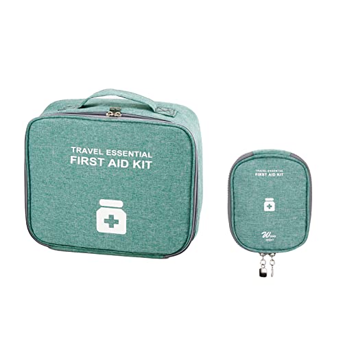 TOPASION Empty First Aid Bags, Travel Medicine Bag, Medical Supplies Organizer Bag, Portable Kit for Traveling, Car, Home, Camping, Office, Hiking, Outdoor (Cationic Green) - color: Cationic Green