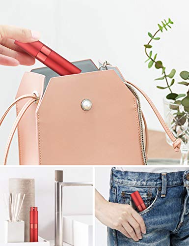 LISAPACK 8ML Atomizer Perfume Spray Bottle for Travel, Empty Refillable Cologne Dispenser, Portable Sprayer (Red) - color: Red
