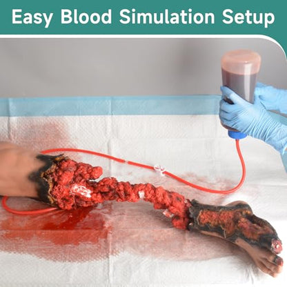 Wearable Wound Packing Leg Trainer, Partial Leg Amputated Simulation Kit for Medical Training, Emergency Trauma Assessment Practice Set - style: Leg