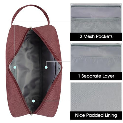 Narwey Travel Toiletry Bag for Women Traveling Dopp Kit Travel Bag for Toiletries Cosmetic Bag Makeup Bag Medicine Bag for Traveling (Jujube Red) - color: A-Jujube Red