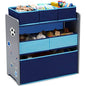 Delta Children Design and Store 6 Bin Toy Organizer, Grey/Blue - color: Grey/Blue