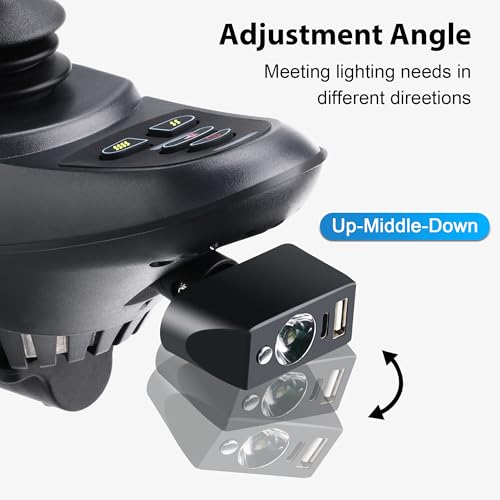 Electric Wheelchair Led Light Power Wheelchair Accessories,3 Pin XLR Head High Brightness Adjustable Angle, Night Lighting Controller for Most Models of Motorized Wheelchair