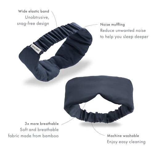 Infinity Travel - Bamboo Sleep Mask - Silky Soft Eye Mask - Comfortable - 100% Light Blocking Night - Machine Washable (Midnight Grey) - color: Midnight Grey