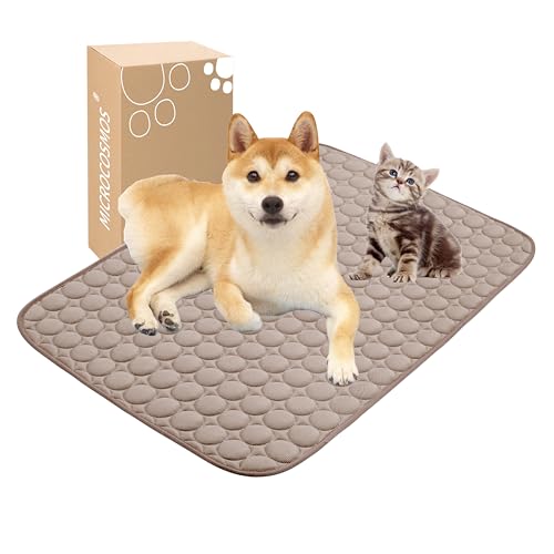 MICROCOSMOS Summer Cooling Mat & Sleeping Pad- Water Absorption Top, EZ Clean, Easy Carry, Materials Safe. Keep Cooling for Pets, Kids and Adults.(Brown, 28" x 22") - color: Brown, size: 28" x 22"